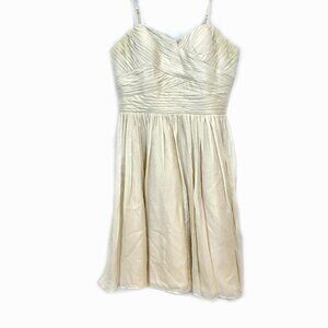 Aidan Mattox White Silk Strapless Dress Size 6